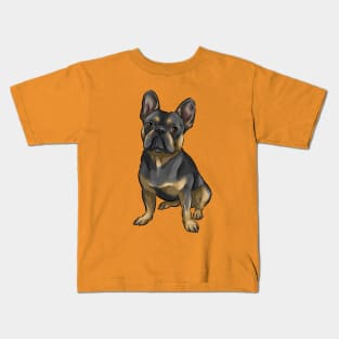 French Bulldog | Black and Tan | Cute Dog Art Kids T-Shirt